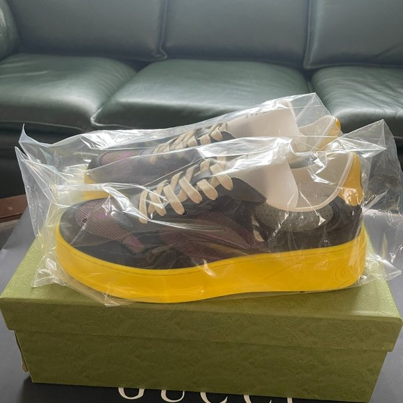 Men's Gucci 700641 Gg Supreme Platform Sneaker In Black size 9 - Picture 13 of 13